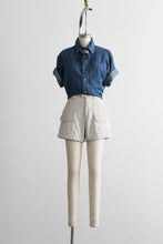 bone cotton cargo shorts