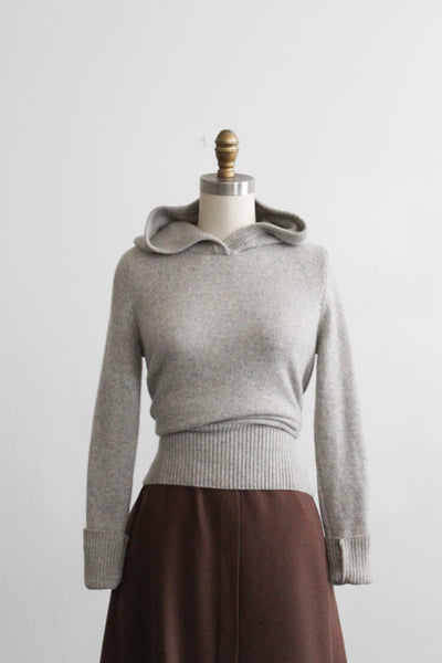dove gray cashmere hoodie (s/m)