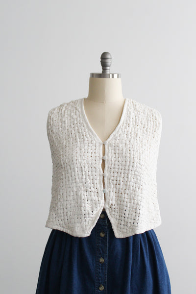 bone woven vest