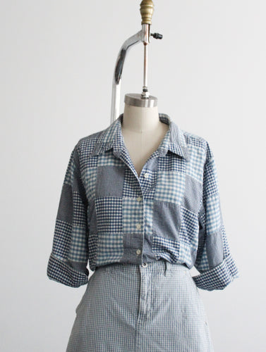lakeside patchwork button up