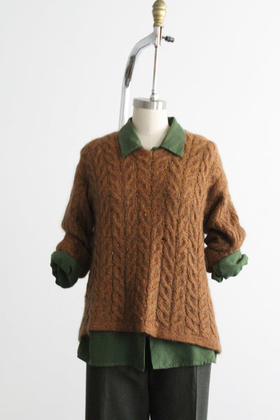 sunglow cable knit mohair pullover