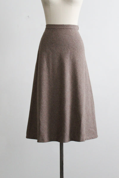 chestnut wool midi skirt (m)