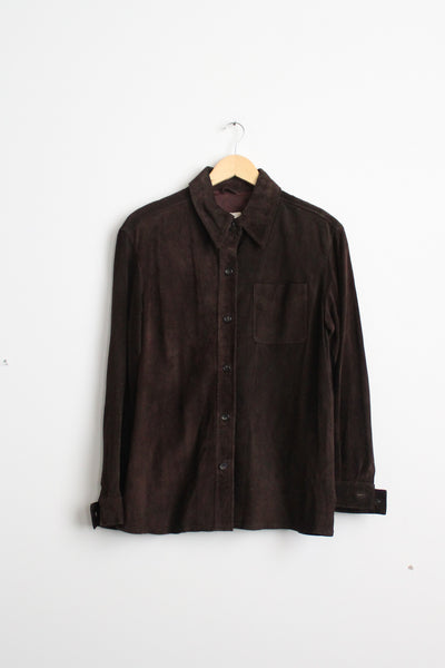 walnut leather button up