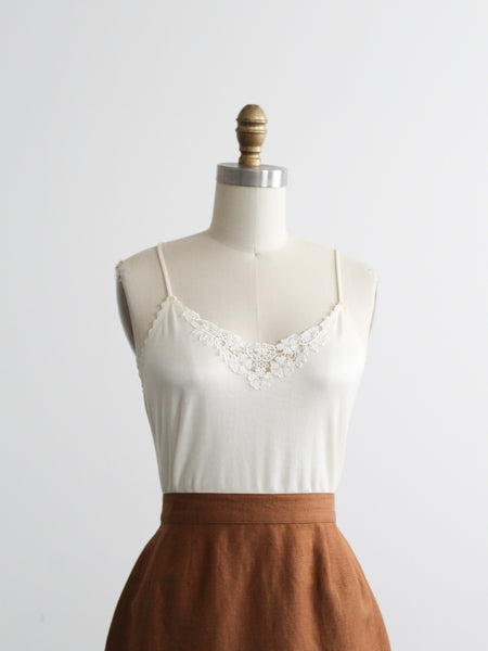 featherveil lace-trimmed tank