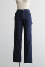 red stripe indigo mom jeans