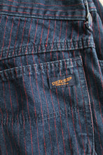 red stripe indigo mom jeans