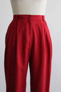tomato linen trousers