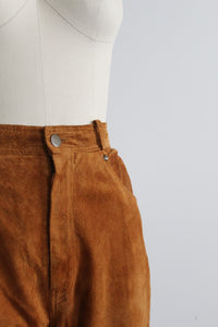tobacco suede trousers