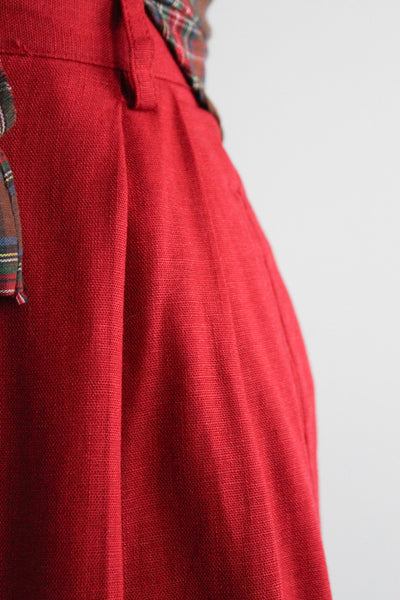 tomato linen trousers