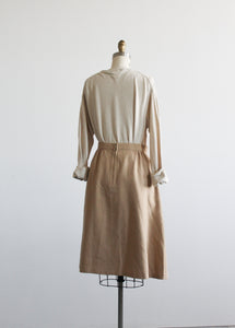 camel wool midi skirt