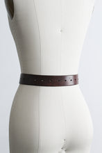 wide walnut leather belt (l)