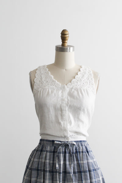 chamomile linen button up