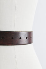wide walnut leather belt (l)