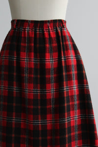 fireside plaid wool skirt