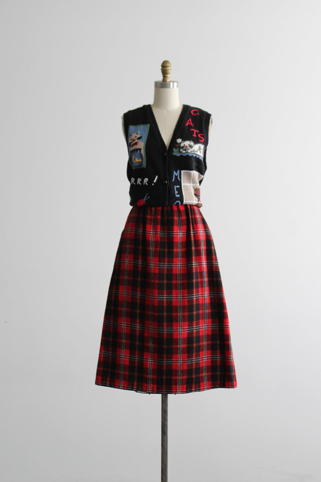fireside plaid wool skirt