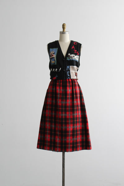 fireside plaid wool skirt