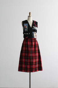 fireside plaid wool skirt