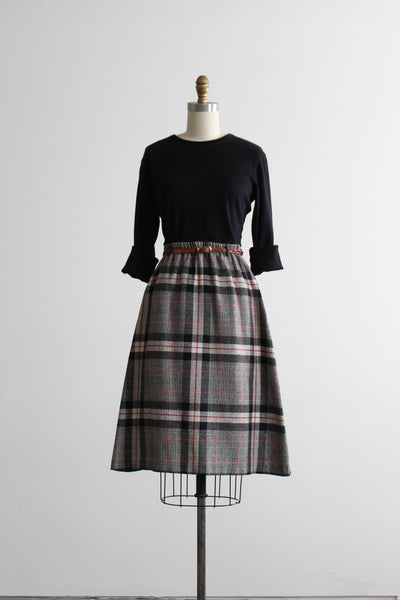 card catalog wool midi skirt