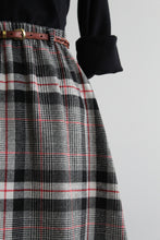 card catalog wool midi skirt