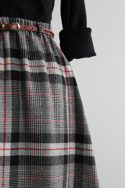 card catalog wool midi skirt