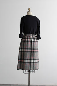 card catalog wool midi skirt