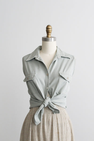 sageleaf cotton button up