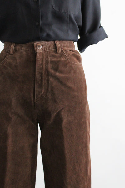 walnut suede trousers (s)