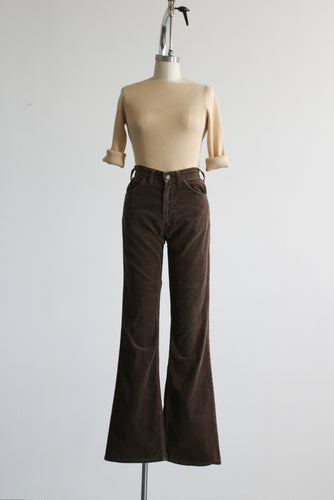 1970s tobacco brown corduroy bellbottoms