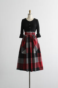 hearthlight plaid wool skirt