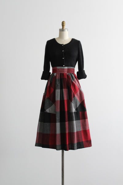 hearthlight plaid wool skirt