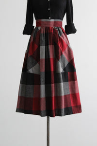 hearthlight plaid wool skirt