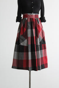 hearthlight plaid wool skirt
