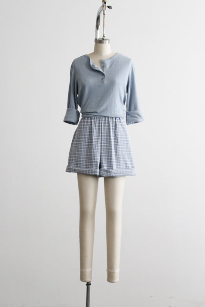 blueberry check shorts