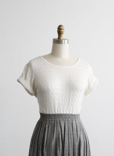 cloudwhite cable knit tee