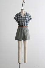 sage leaf linen shorts