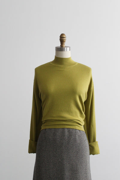 celery silk knit pullover