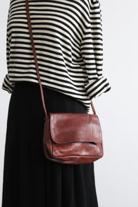 walnut leather shoulder bag