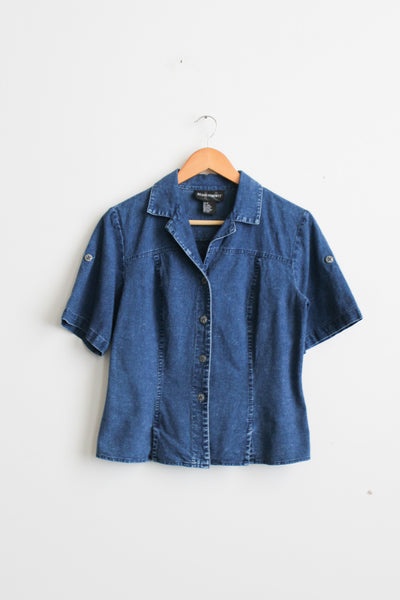 indigo denim button up