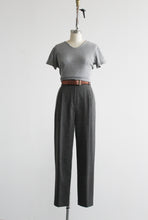 high waisted charcoal wool trousers