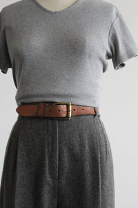 high waisted charcoal wool trousers