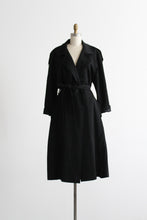 archivist black wool trench