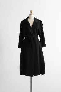 archivist black wool trench