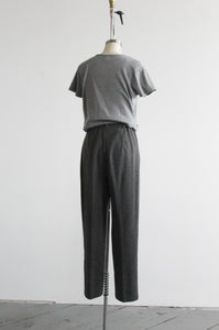 high waisted charcoal wool trousers