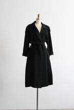 archivist black wool trench