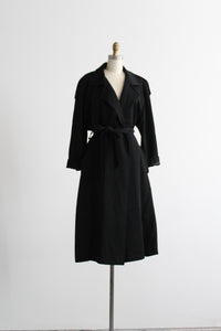 archivist black wool trench