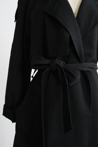 archivist black wool trench