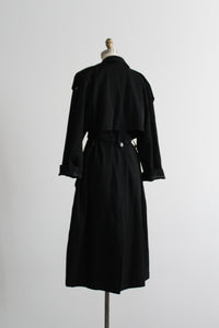 archivist black wool trench