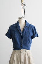 indigo denim button up
