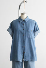 boxy denim button up
