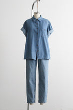 boxy denim button up